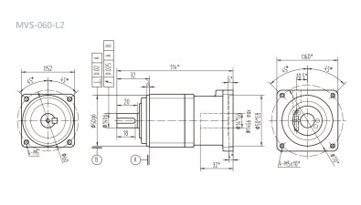 MVS060L2行星減速器型號(hào)_尺寸_圖紙_參數(shù)