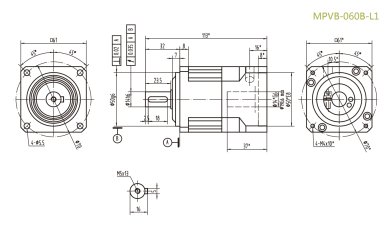 MPVB060BL1系列行星減速機(jī)型號(hào)_尺寸_圖紙_參數(shù)