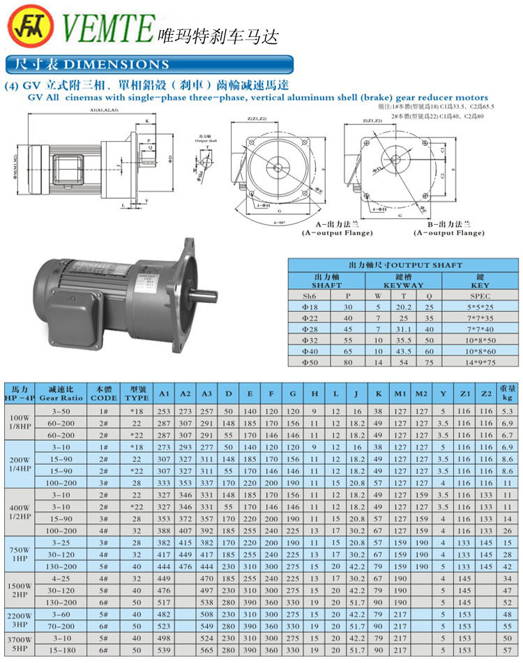 GV立式三項(xiàng)，單項(xiàng)齒輪減速馬達(dá)